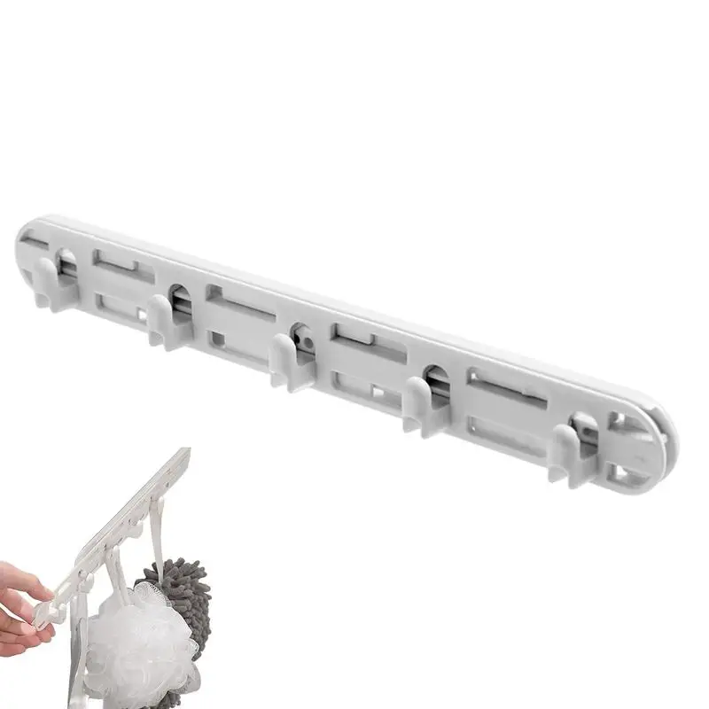 Hook Retractable Stick On Wall Mounted No Punching Hooks White Clothes Racks For Scarves Bags Robes Space Saving
