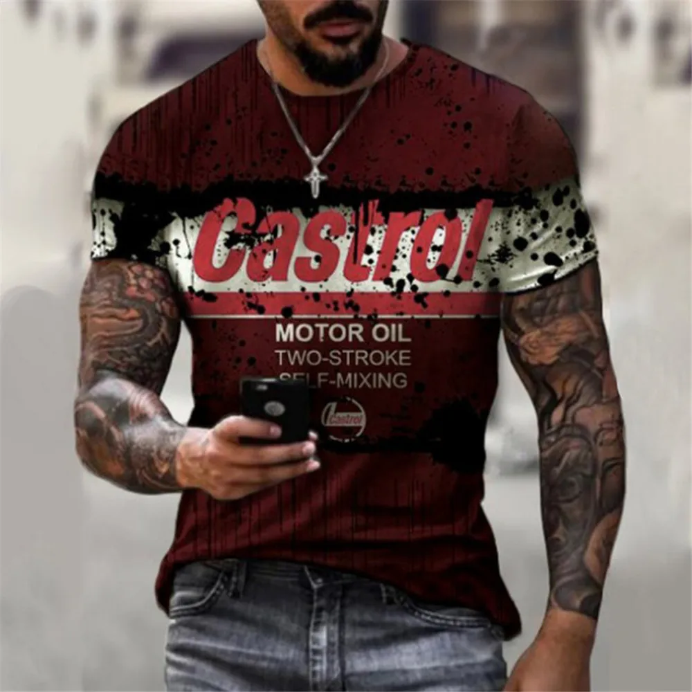 

Summer Retro Printed Men's Sweatshirt New Leisure Fashion Adult Clothing Street Hip Hop Pattern Men's Round Neck T-shirt