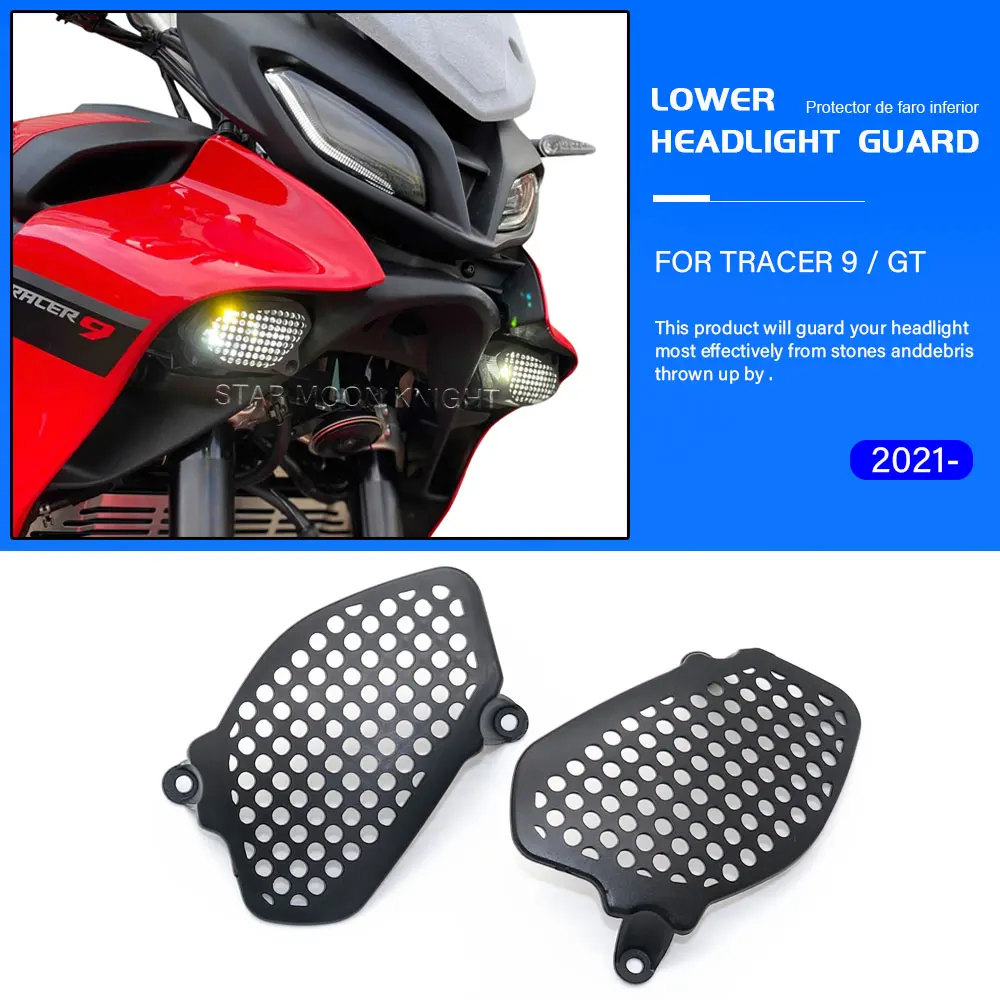 

ABS plastic Lower Headlight Guard For Yamaha Tracer 9 Tracer9 GT 2021- Fog Auxiliary Position Turn Light Grille Protection Cover