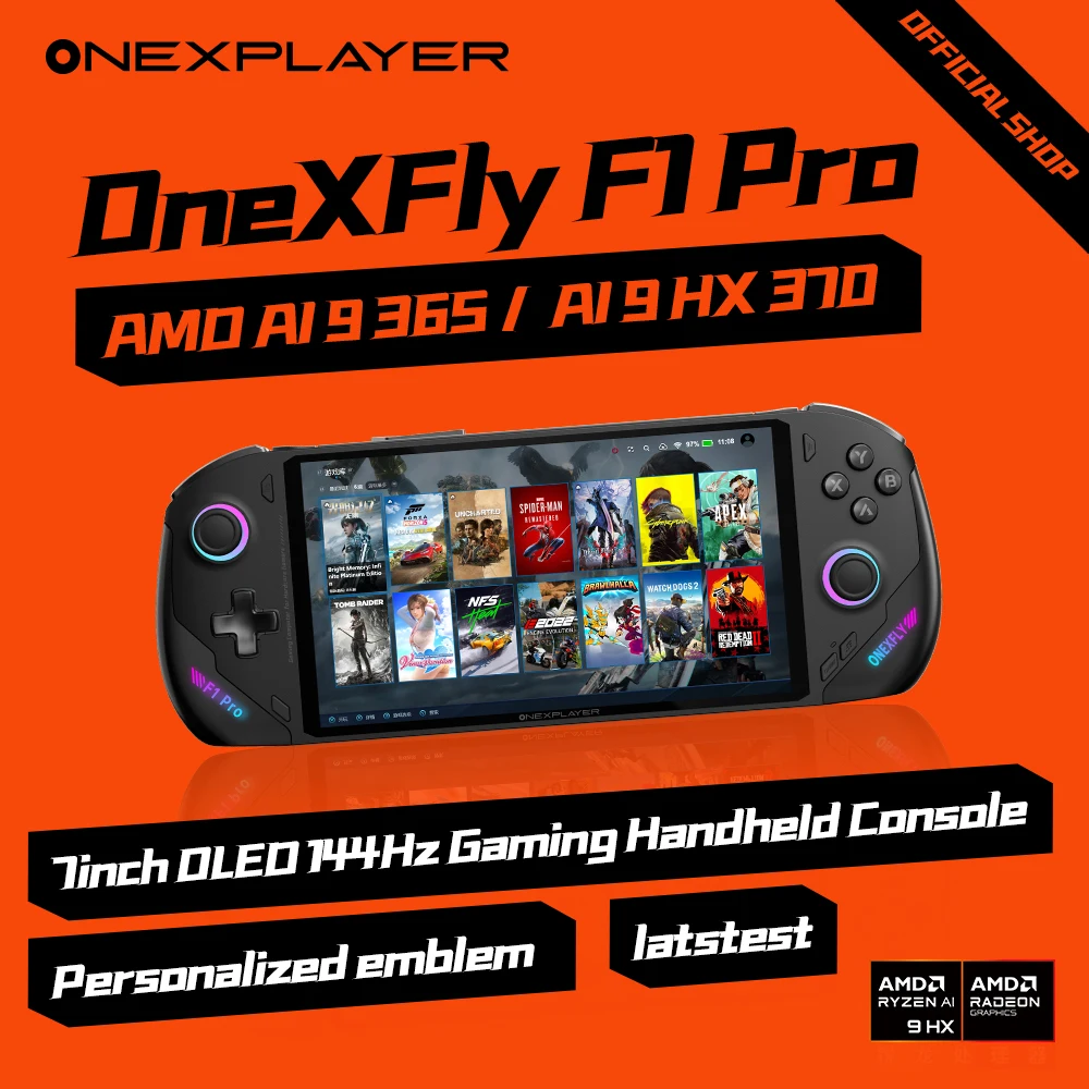 Новая игровая консоль Onexplayer AMD AI 9 365 HX370 ONEXFLY F1 PRO7 дюймов Wins портативная