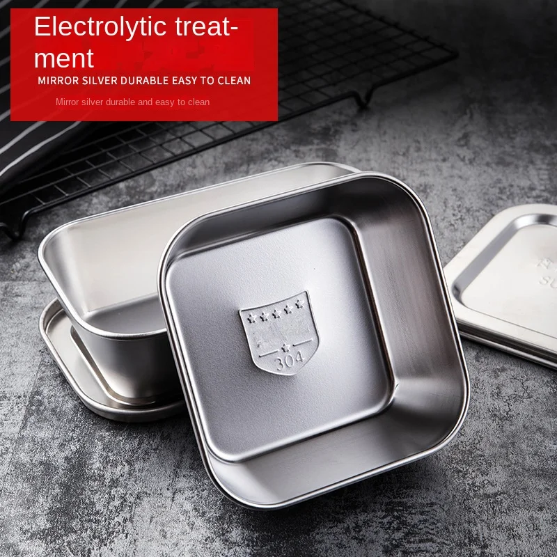 Крытая миска из нержавеющей стали 304 пищевая школа кафетерий кухня коробка для