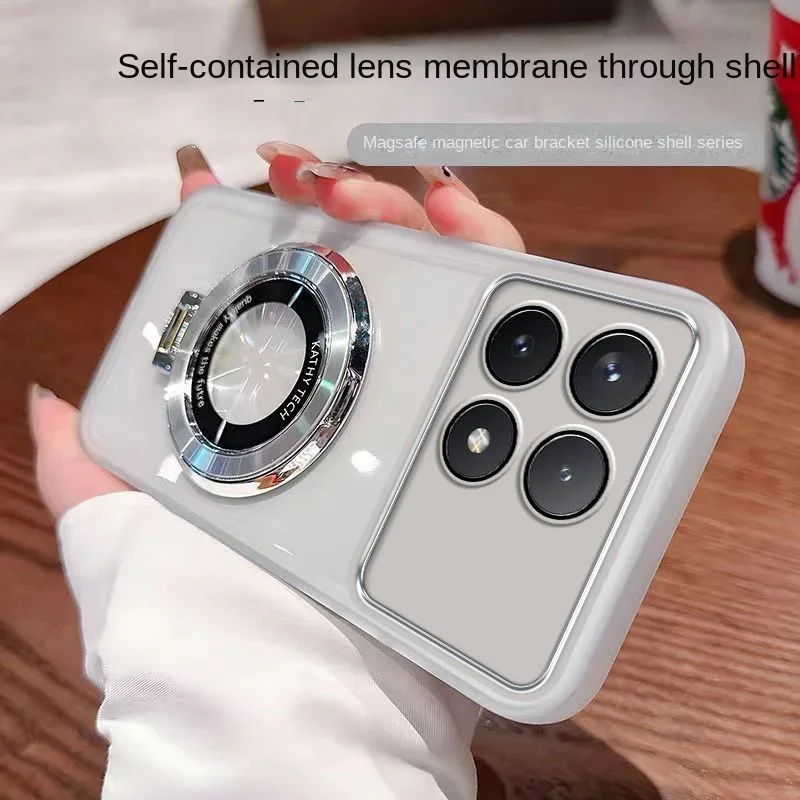 Магнитный беспроводной Чехол Magsafe для Xiaomi Redmi K70 Ultra K70E Mi 14T 14 Poco X6 F6 Pro прозрачный