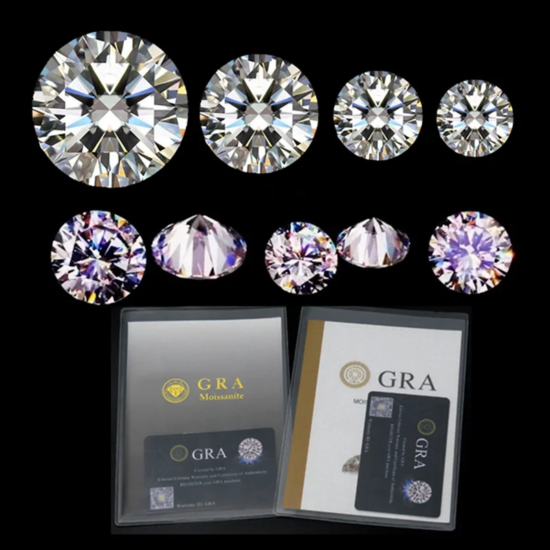 

Loose Moissanite Diamonds VVS1 D Color Gemstones Jewelry Diamonds Promise Pass Tester