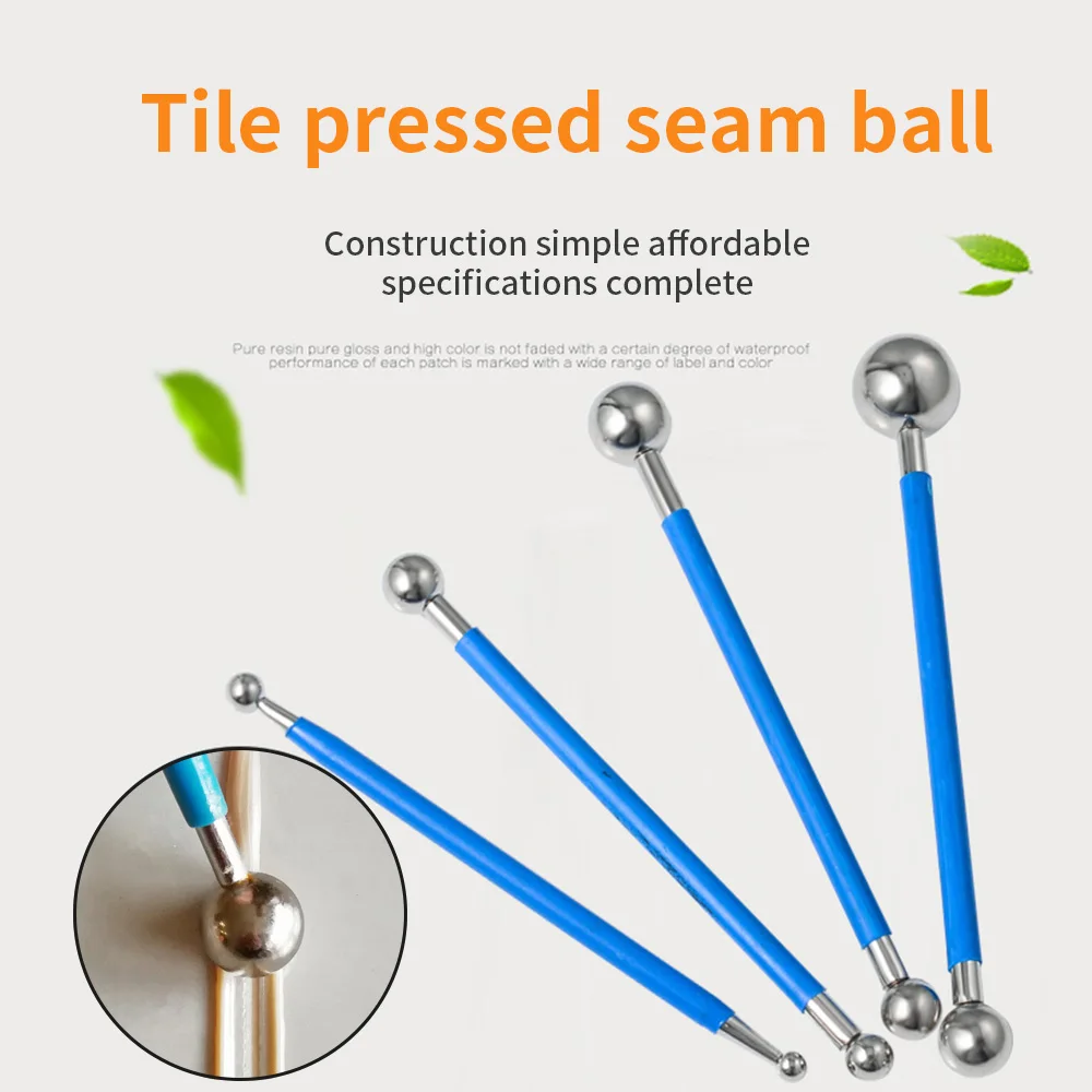 

4Pcs DIY Ceramic Tile Pressed Ball Double Hole Pressure Seam Steel Ball Ceramic Floor Tile Grout Construction Tools Floor