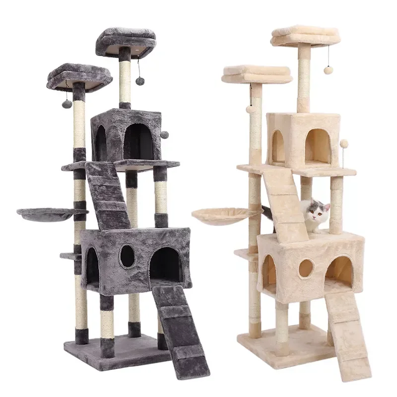

Domestic Delivery H180cm Toy Kitten House Scratching Post Wood Climbing Tree Pet Home Luxury Jumping Frame Furniture