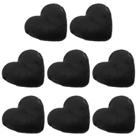 8pcs makeup puff love heart shaped puff washable body puffs with strap mineral powder puff pad for ladies black