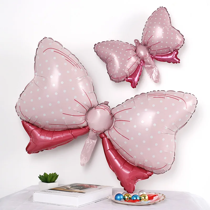 

1pc Large Blue Pink Bow Foil Balloons Kids Birthday Home Party Decoration Girls Gift Inflated Globos Baby Shower Helium Balloon