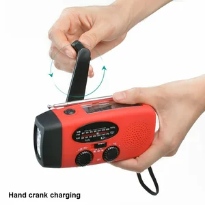 multifunctional hand radio solar crank dynamo powered amfmnoaa weather radio emergency led flashlight phone charger power bank free global shipping