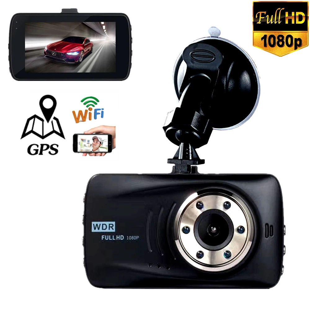 1080P Full HD Dash Cam WiFi GPS Driver Video Recorder Vehicle Camera Black Box Car DVR Auto Dashcam Parking Monitor Night Vision