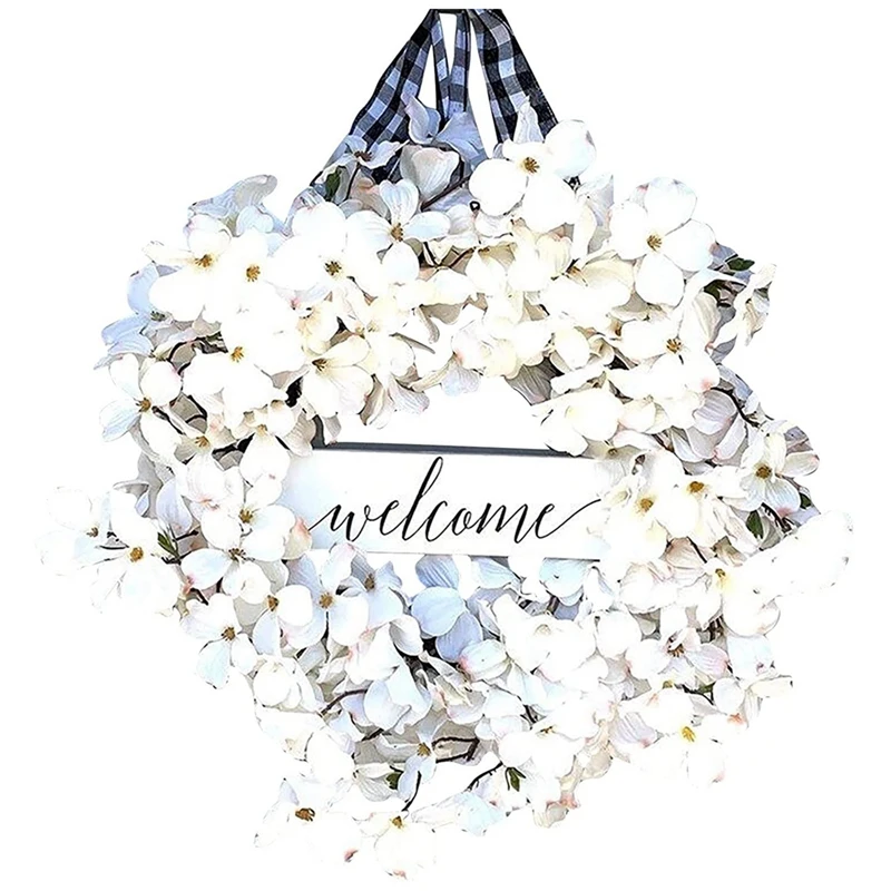 

Bestwreматы для входной двери, пружинные венки с надписью приветствия, дверная вешалка, домашнее украшение для крыльца, двери, стены, окна, вече...