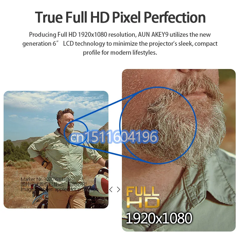 Проектор для фильмов AUN AKEY9S на Android Full HD 200 дюйма светодиодный проектор домашнего