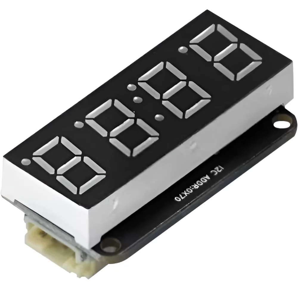 Модуль цифрового 7-сегментного LED-дисплея HT16K33 I2C с 4 разрядами, поддержкой десятичной точки и отображением времени для Arduino и Raspberry Pi (art.: 3920cd19a8aef) - 3920cd19a8aef
