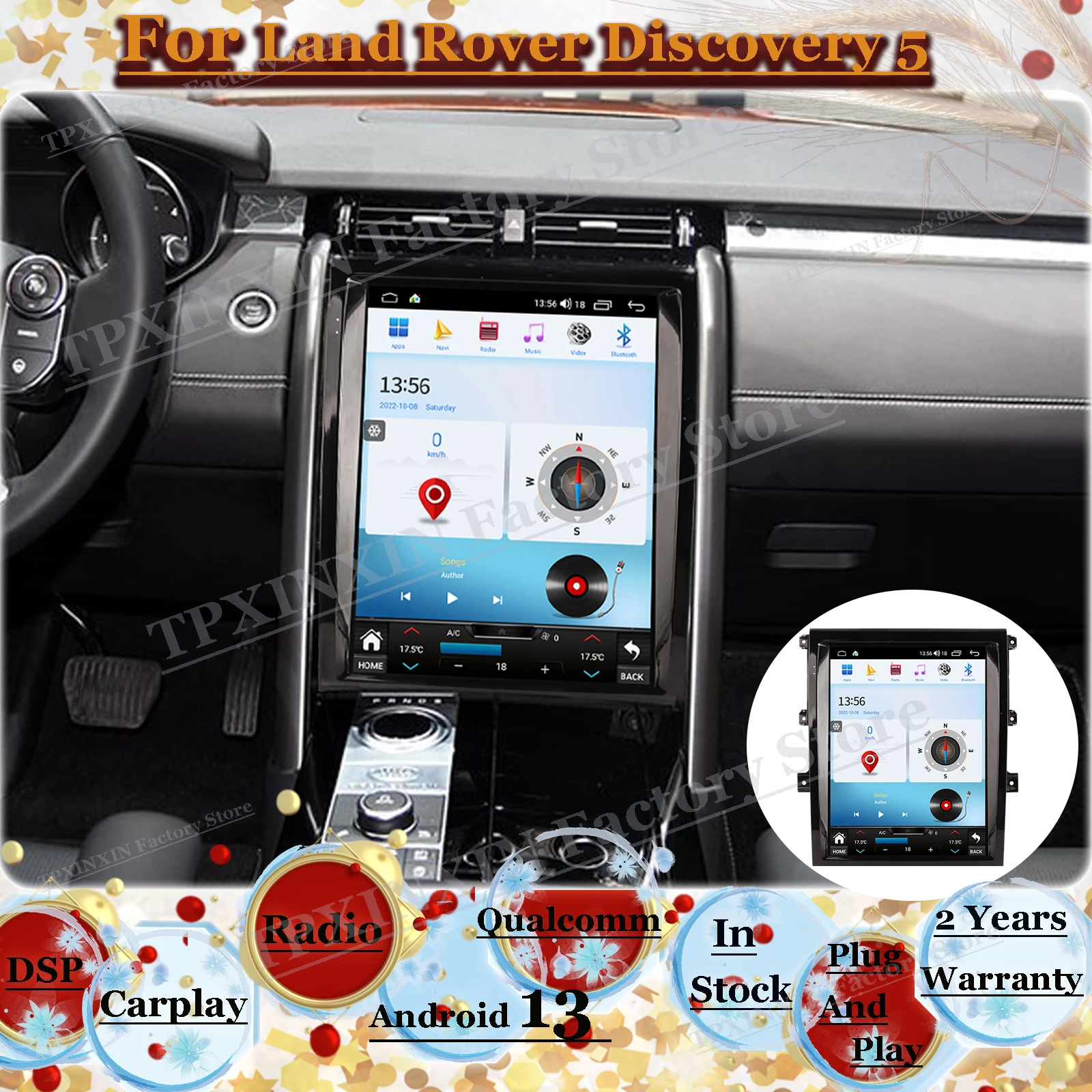 Мультимедийный Android 13-плеер автомобильное радио стерео для Land Rover Discovery 5