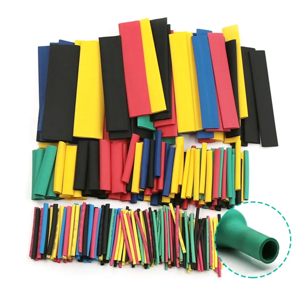 

Krachtige 328 Pcs Heat Shrink Tubing Kit 5 Colors 8 Sizes DIY Assorted Sleeving Tube Wrap Cable Wire Kit 2:1 Heat Shrink Tubing