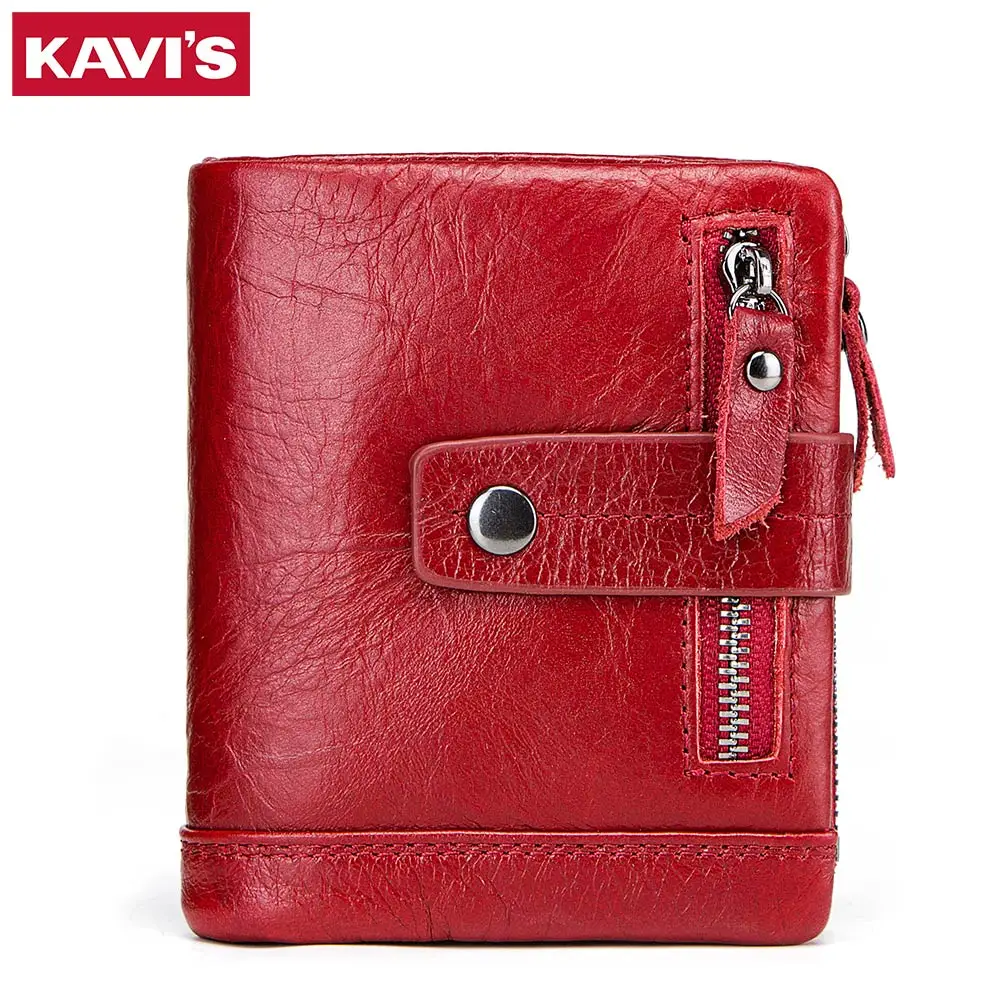 

New Short Genuine Leather Women's Wallet Fashion Travel Purse RFID Blocking Card Holder Passport Cover with Zipper Coin Pocket