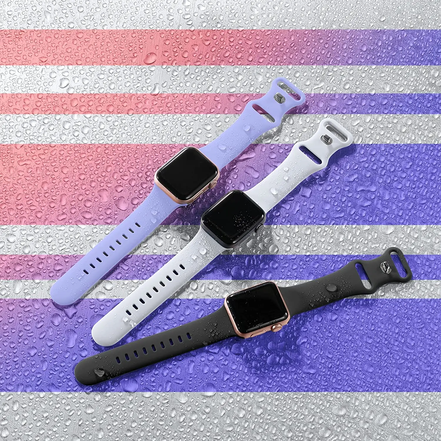 

Double Fastener Strap for Apple Watch Band 45mm 49mm 44mm 42mm 41mm 40mm Sport Silicone Bracelet iWatch series 8 7 6 5 se Ultra