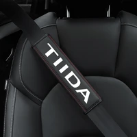 for nissan tida 2008 2009 1pc cowhide car interior seat belt protector cover for nissan sentra car auto accessories