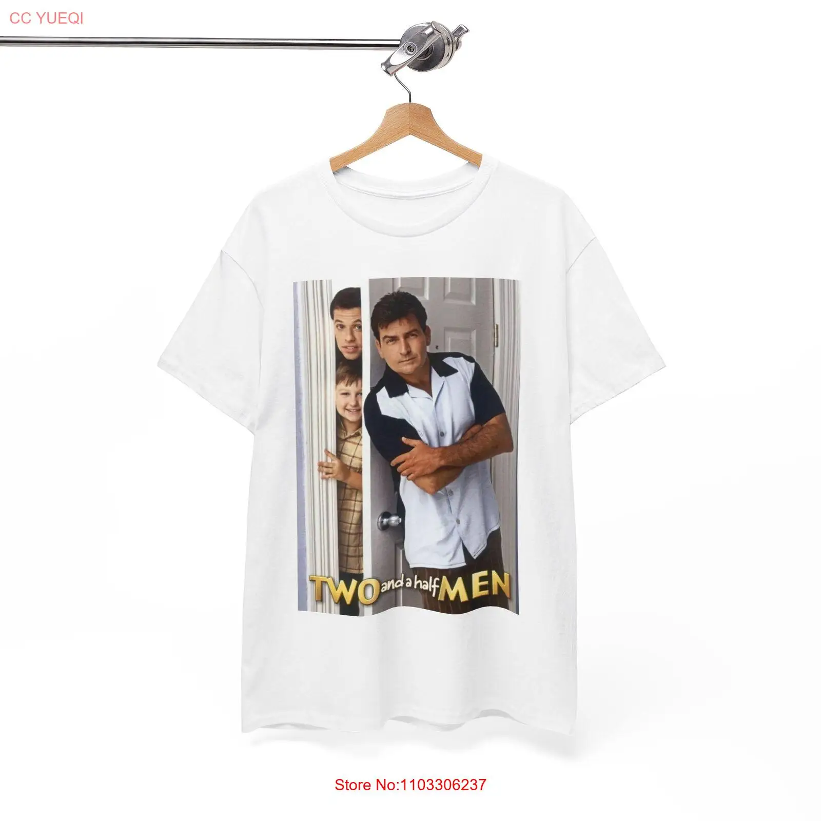 Футболка мужская с половиной на два ретро ТВ-шоу комедии унисекс тяжелая