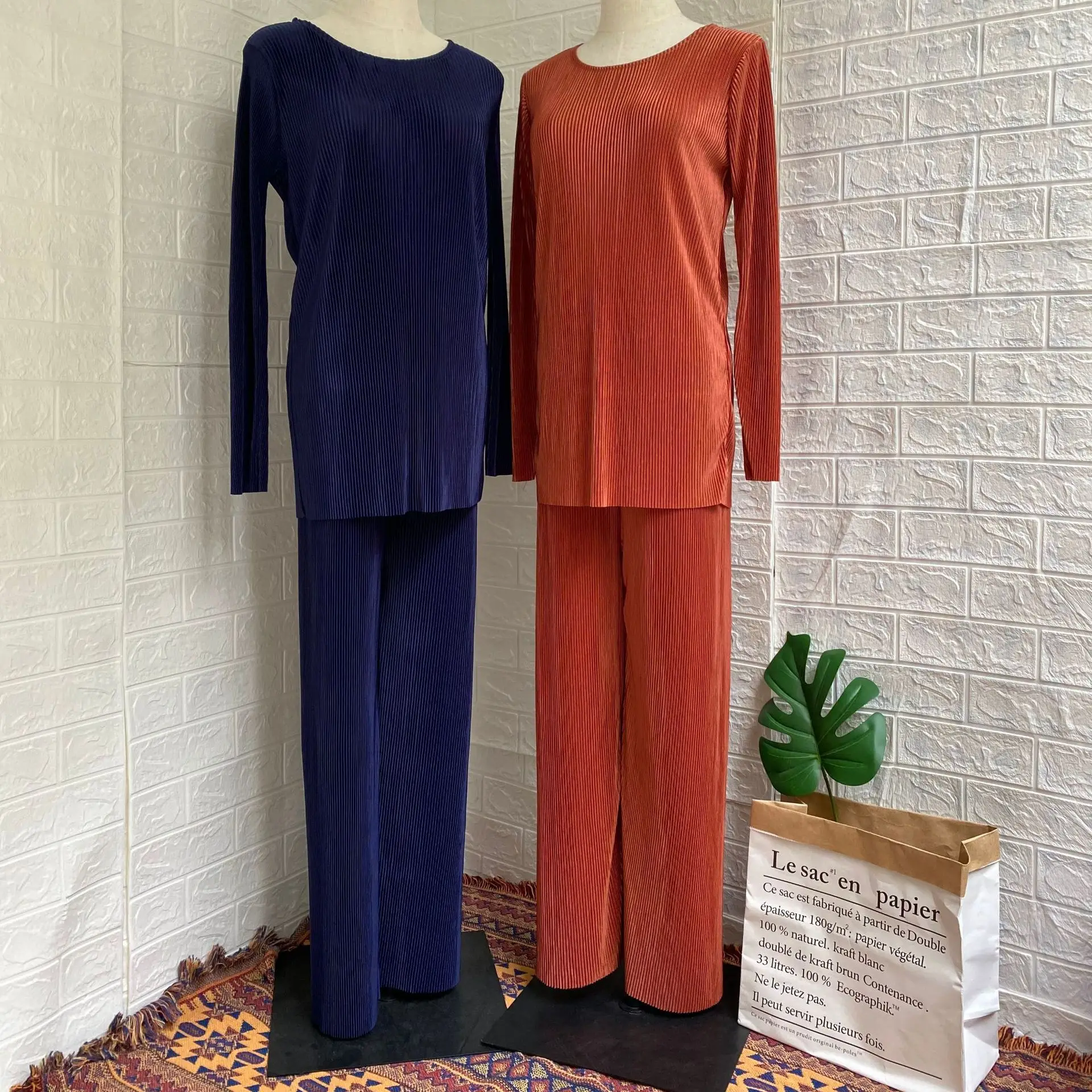 Muslim Sets Ethnic Style Loose Leisure Pleated Suit Southeast Asian Arab Islamic Clothing Women Muslim Two Piece Set
