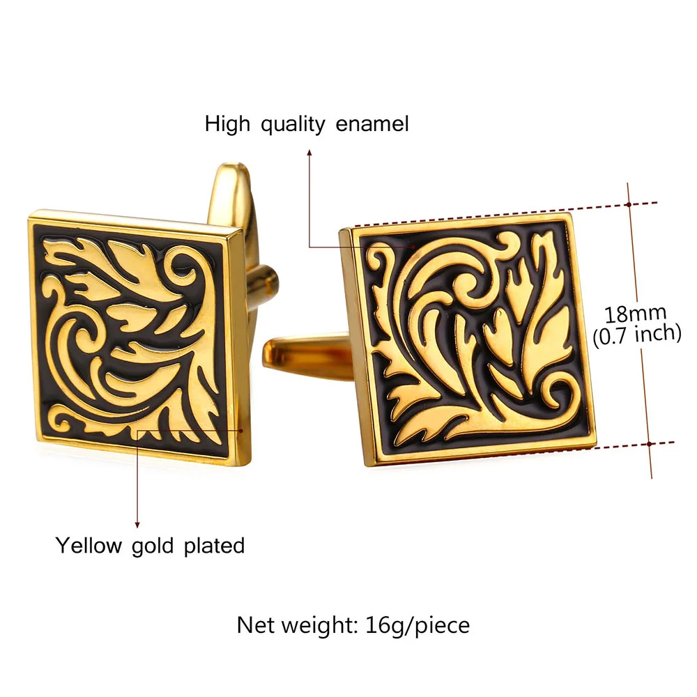 Запонки Collare для мужчин золотистые/Серебристые эмалированные запонки винтажные