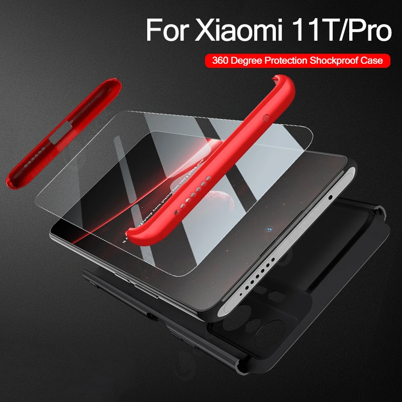 

Полная защита корпуса GKK 360 для Xiaomi 11T 10T Pro с пленкой, противоударный Матовый Жесткий Чехол для Xiaomi 11T 10T Pro, защитный чехол