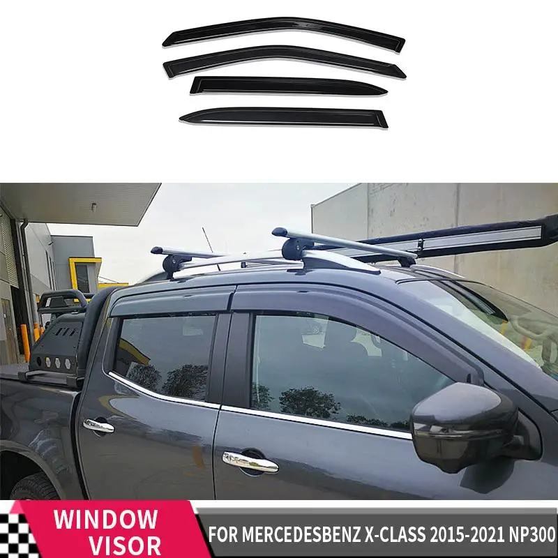 

Козырёк для окон Mercedes Benz X-class 2015 2016 2017 2018 2019 2020, 4 шт. в наборе