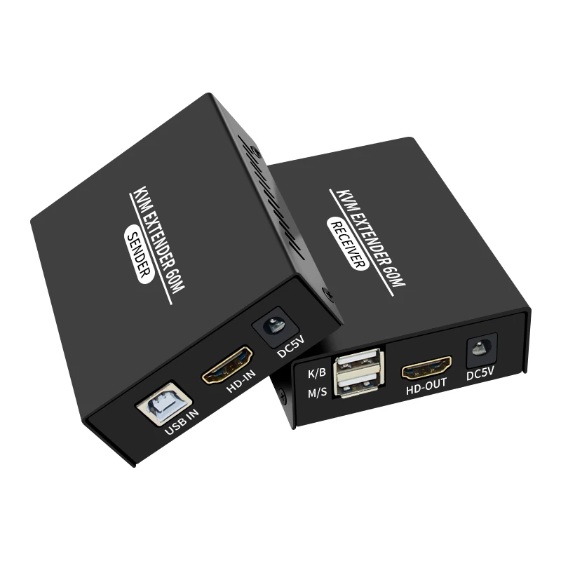 KVM-удлинитель 60M 1080P HDMI-совместим с cat5e/6 Ethernet RJ45 LAN-кабелем |