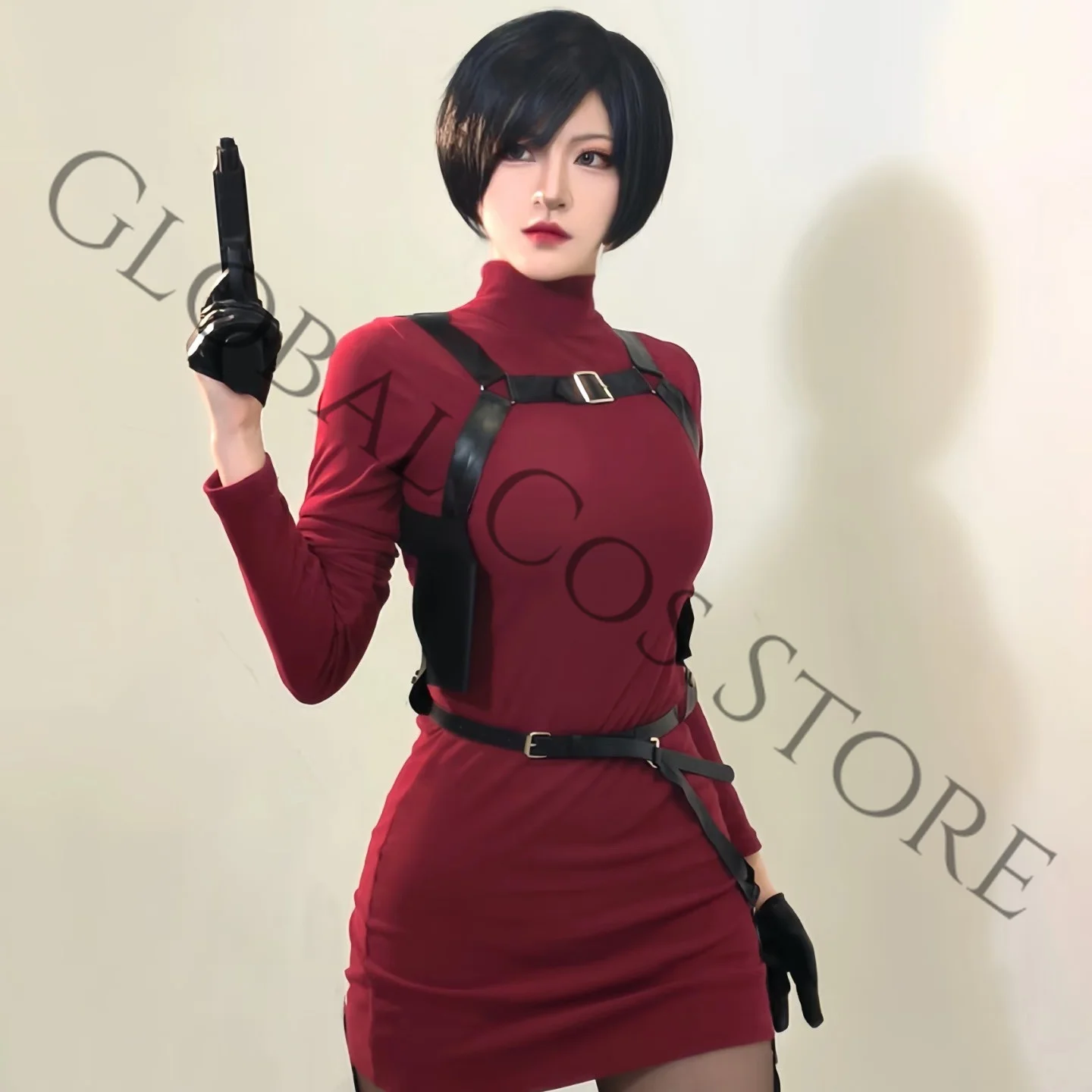 Фото Костюм для косплея по фильму Resident Evil 4 Remake: перчатки, свитер, реквизит, парик, набор для Хэллоуина, карнавала, вечеринки, маскарада. №3