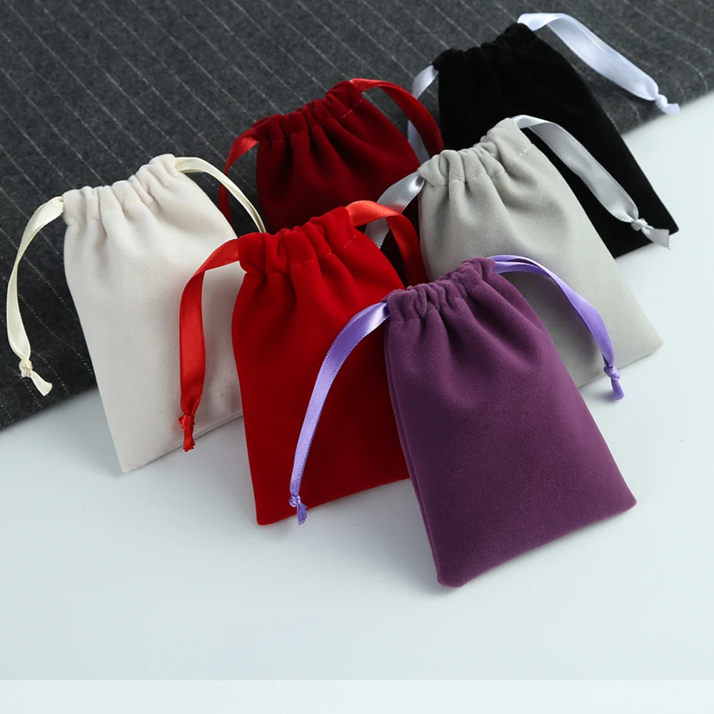 Velvet Jewelry Gift Bags Drawstring Packaging Rings Earrings Organizer Pouches Wedding Favors For Guests Bulk Candy Goodie Bag