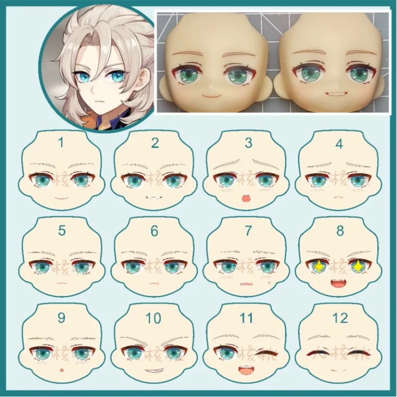 Albedo Ob11 лицо кукла ГСК ручной работы водяная наклейка готовая Лицевая панель