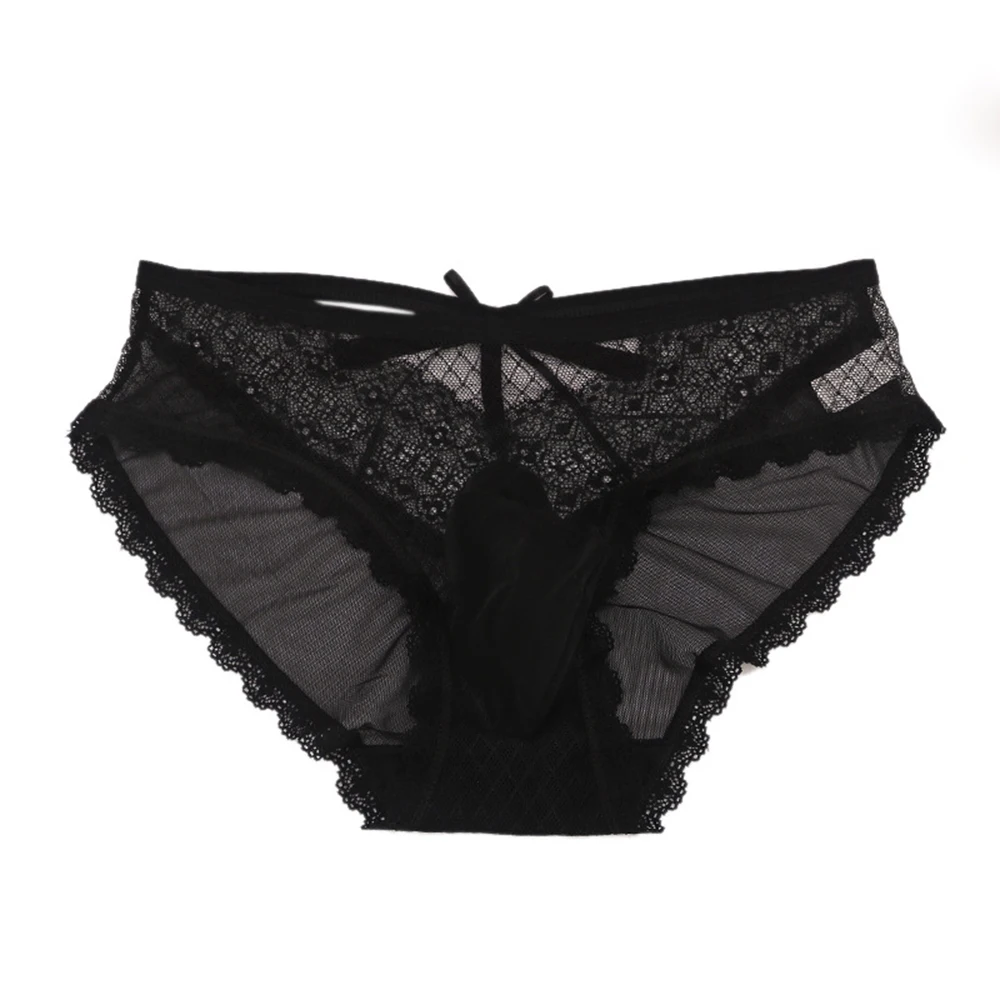 

Men's Sexy Sissy Pouch Panties Lace Underwear See Through Lingerie Mesh Thong Silky Shorts Comfortable Underpants Stylish Shorts