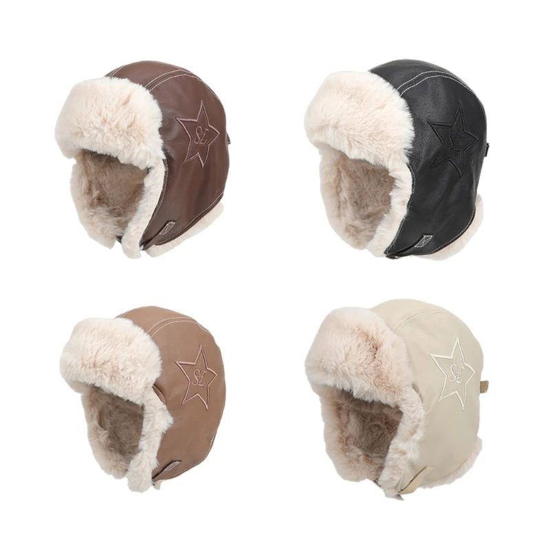 Женская шапка-ушанка меховая теплая зимняя лыжная шапка ветрозащитная