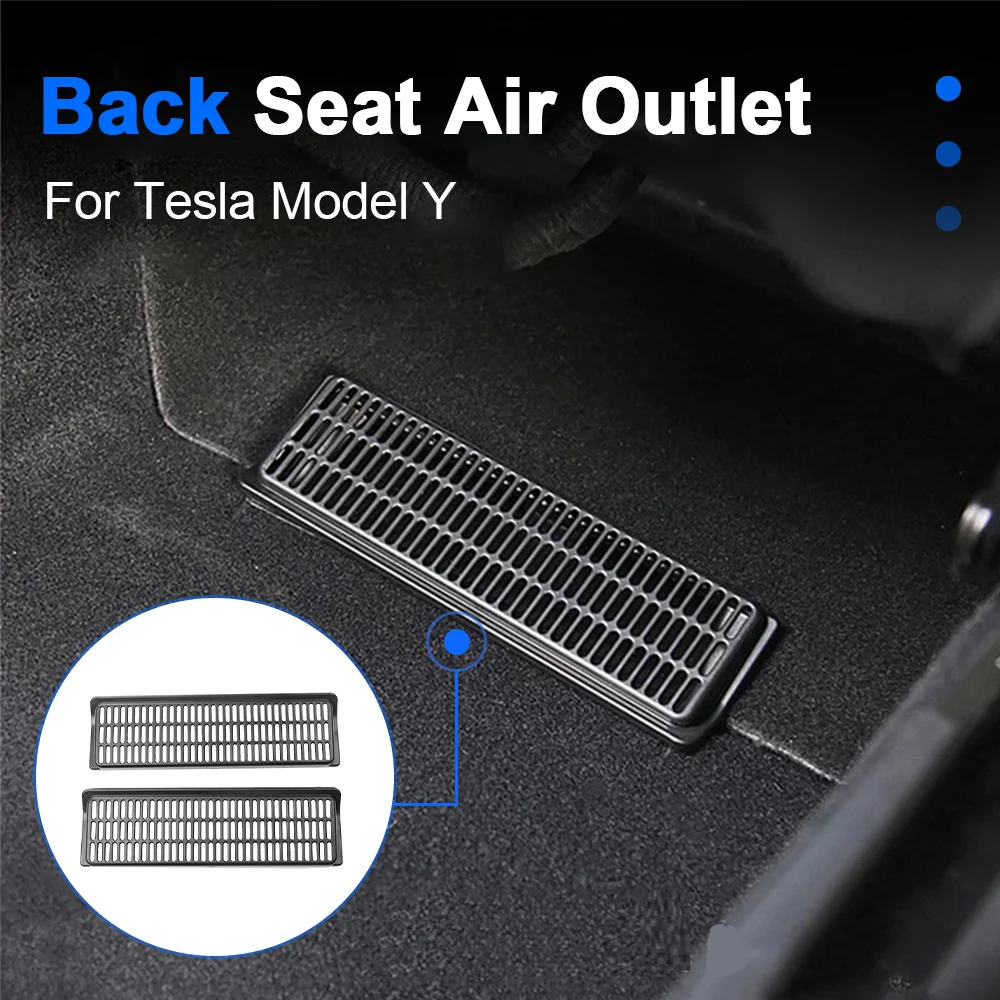 

2PCS Car Backseat Air Conditioner Outlet Cover For Tesla Model 3 Y 2020 2021 Under Seat Air Vent Dustproof Cover Car Accessories
