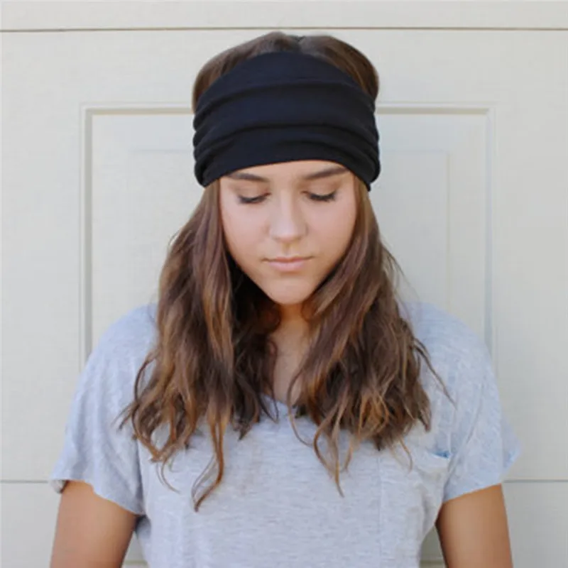 

Elastic Hair Accessories Turban Hat Training Women Fitness Headband Sweatband Fitness Bandage Headwrap Headbands