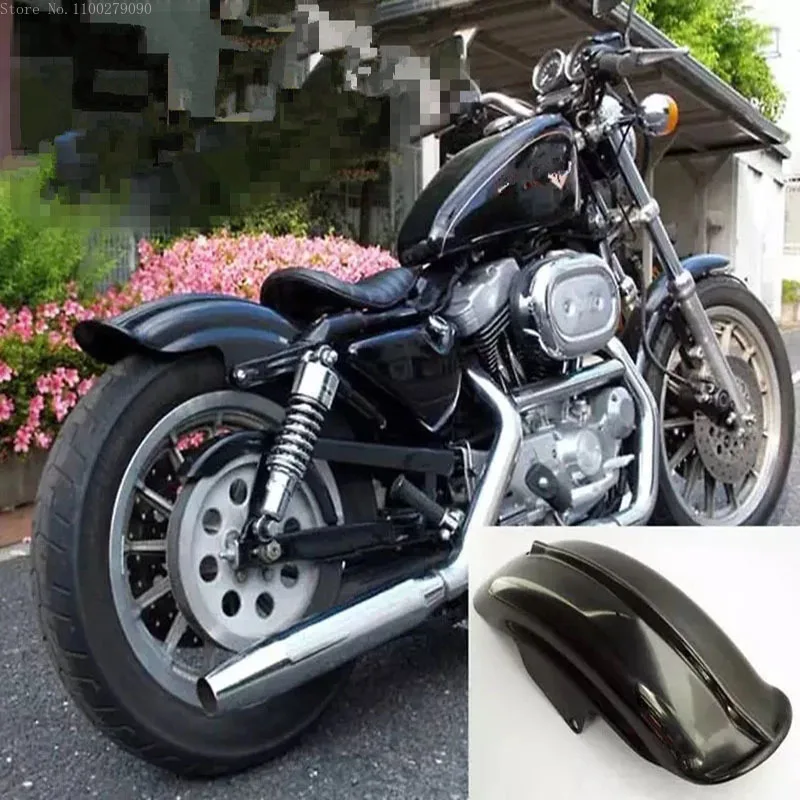 

Motorcycle Black Rear Mudguard Fender ABS for Harley Sportster 883 1200XL Roadster Super Low Cafe Racer Bobber Chopper Moto