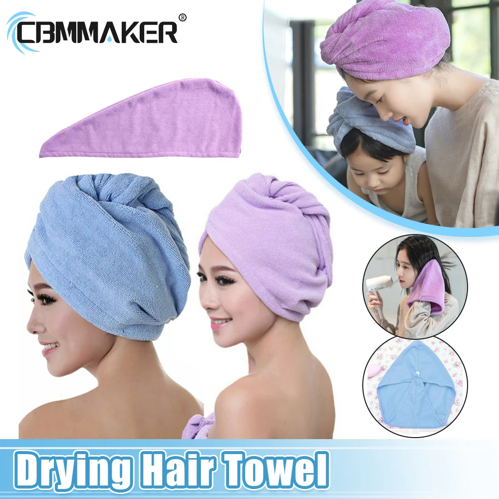 Drying Hair Towel Dry Hair Cap Microfiber Hair Drying Wrap Strong Water Absorbent Triangle Shower Hat Wiping Hair Towel Tool