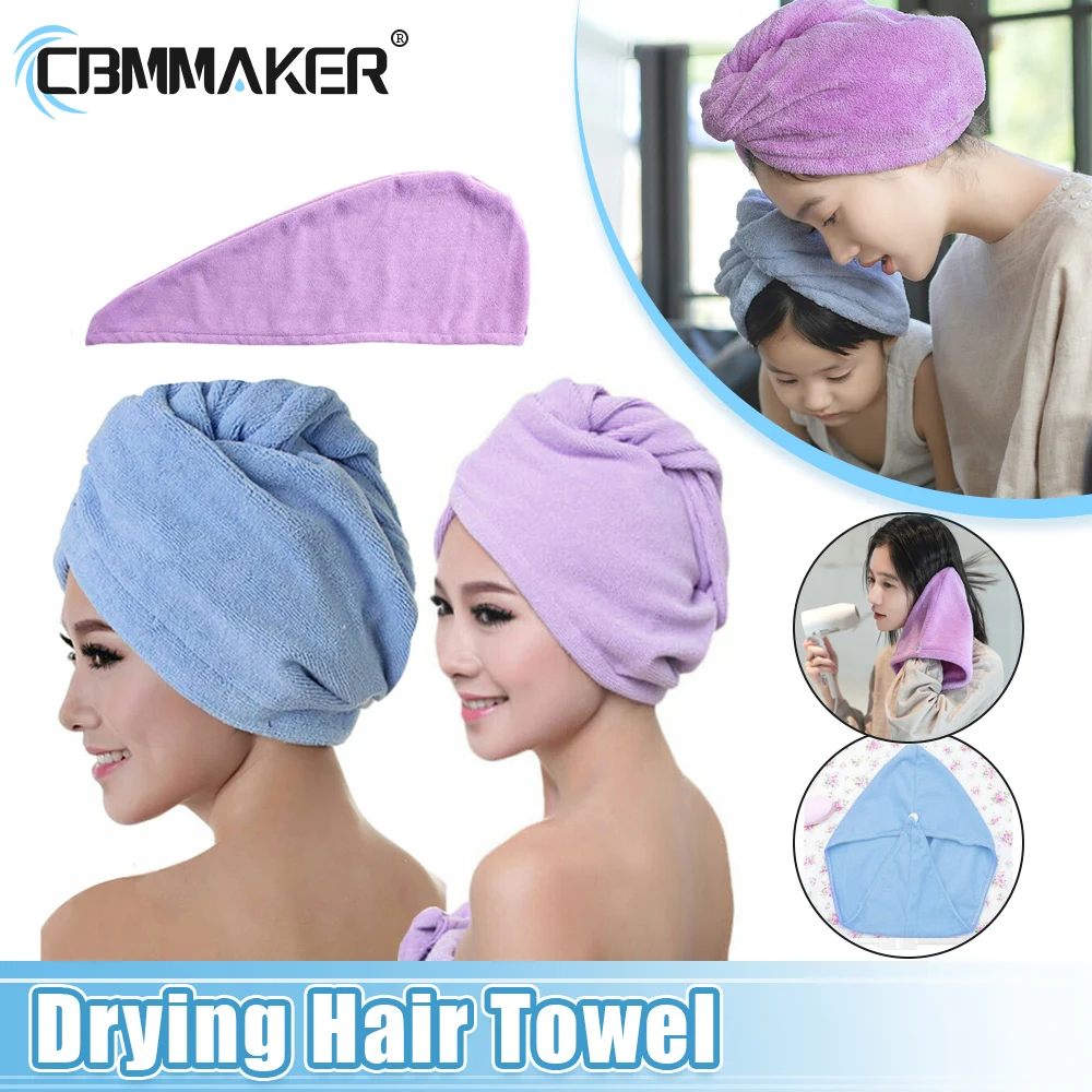 

Drying Hair Towel Dry Hair Cap Microfiber Hair Drying Wrap Strong Water Absorbent Triangle Shower Hat Wiping Hair Towel Tool