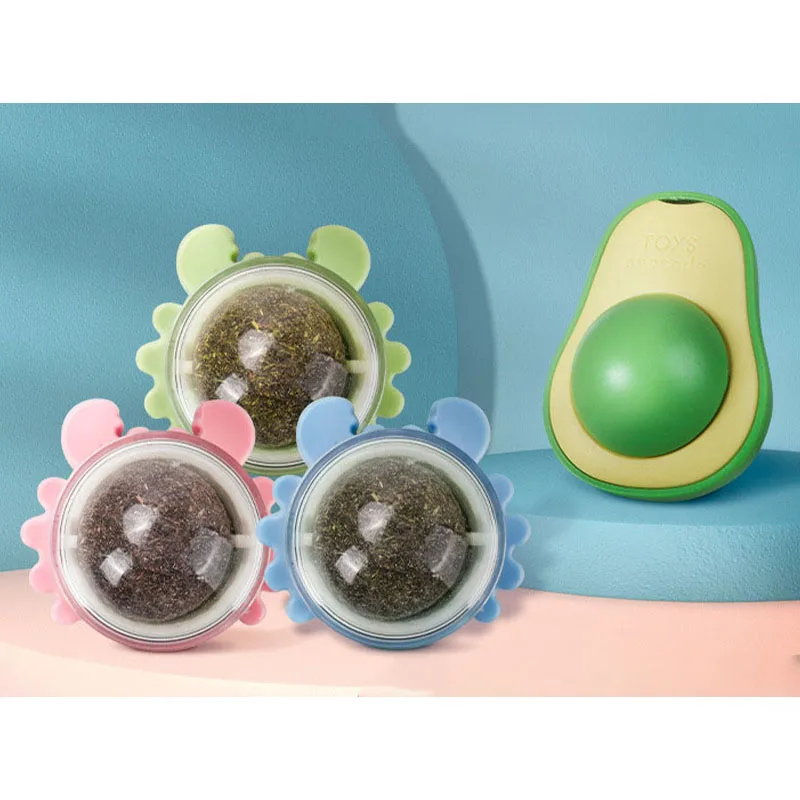 

Pet Toy Spin Ball Catnip Wall Ball Cat Toys Catnip Edible Licking Balls Snack Healthy Rotatable Treats Toys Cat Toy Pet Supplies