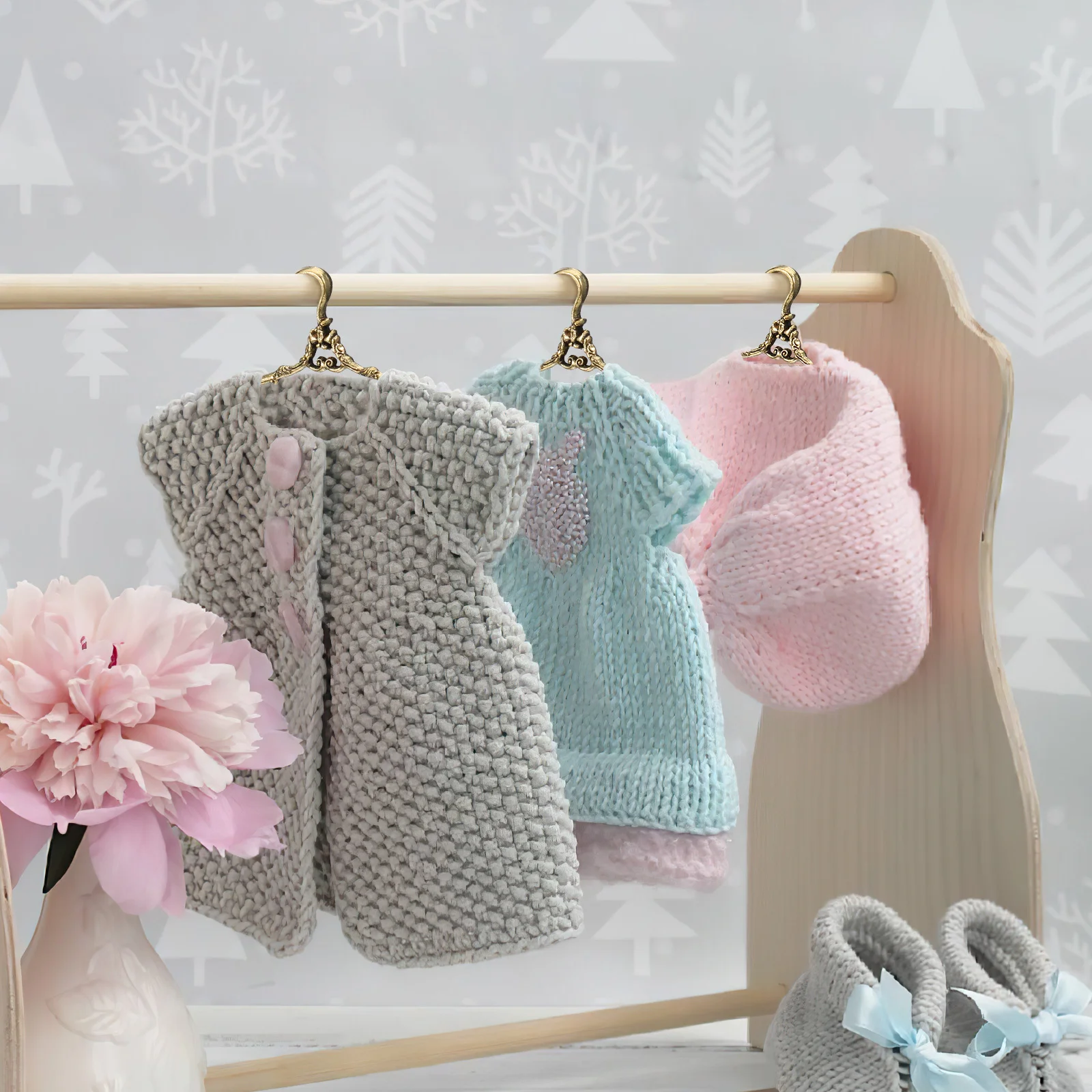 24 шт. мини-вешалка для одежды детская подвесная стойка украшения дома