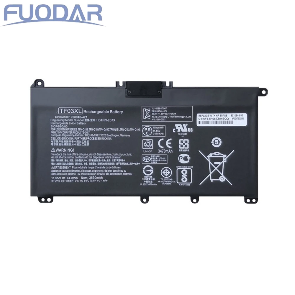 

Аккумулятор Kingsener Tf03xl Tf03 для HP 14 bp080nd 14 bf 15 CC TPN Q188 Q189 Q190 Q191 Q192 Q201 HSTNN LB7X HSTNN LB7J 920070 855