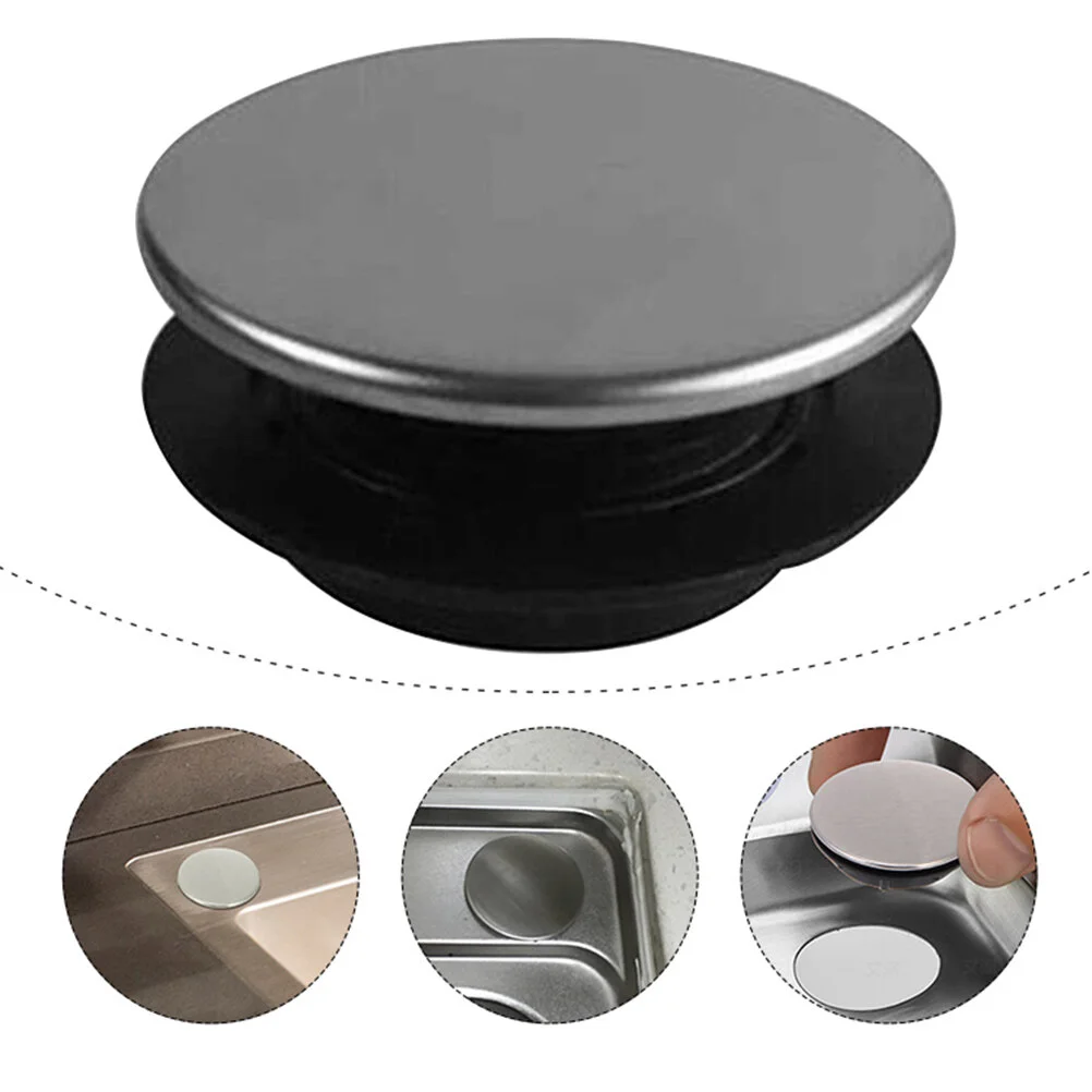 

3 Pcs Basin Sink Hole Caps Cover Sealing Black Metal Covers Bathtub Accessories Tap Washing