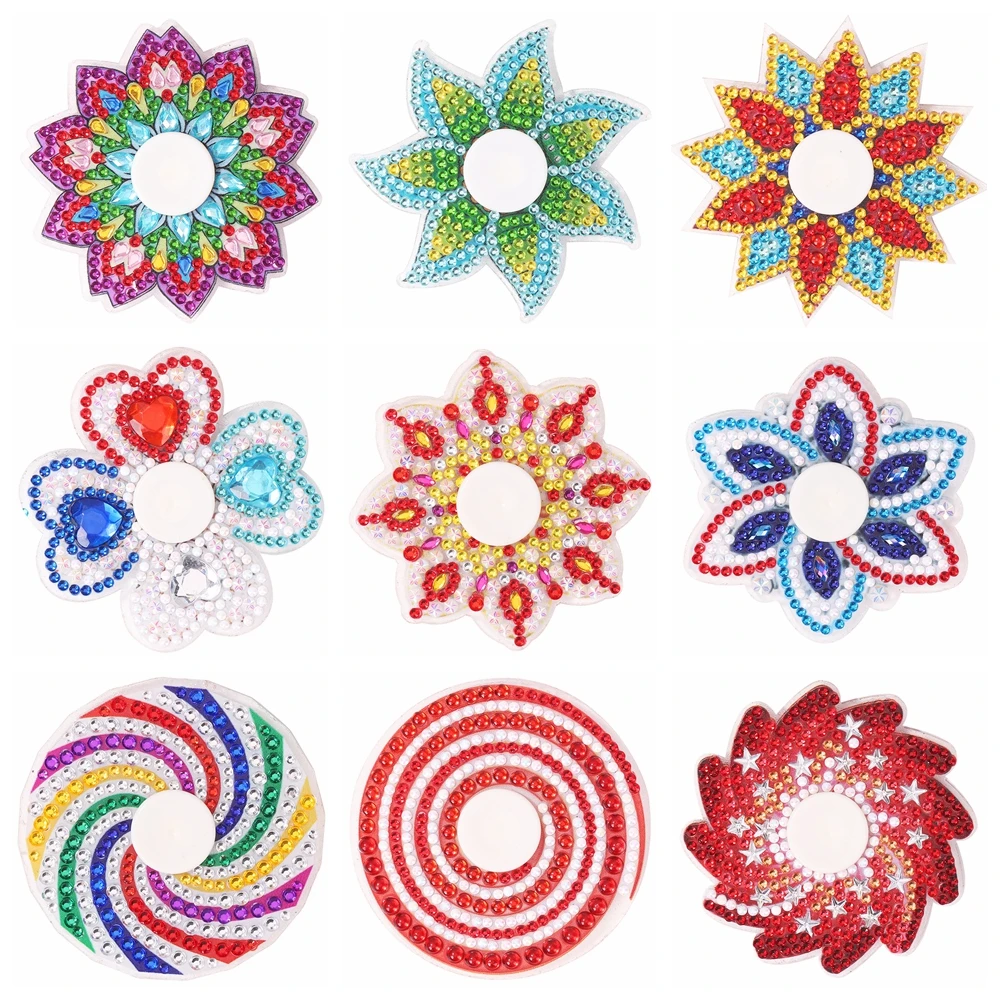 

DIY Diamond Painting Finger Spinner Fingertip Gyro AB Rhinestone Colorful Hand Spinning Top Relief Stress Toy Art Crafts for Kid