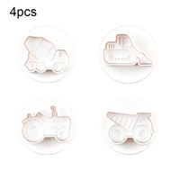 4 pieces biscuit embossing molds vehicle pattern sugarcraft portable mould decorating diy crafting stamper baking too