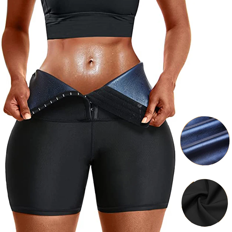 Women Hot Thermo Pants Sauna Shorts Sweat Capris Compression Slimming Tummy Control Body Shaper Weight Loss High Waist Trainer