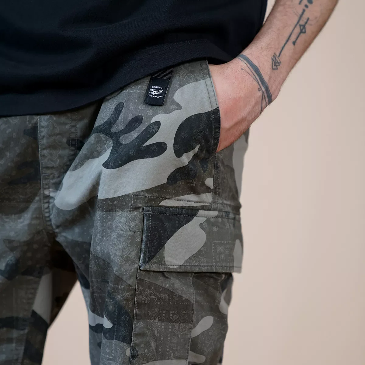 2022 Summer New Camouflage Cargo Shorts Men Paisley Pattern Muti-Pockets Tactical 100% Cotton Shorts