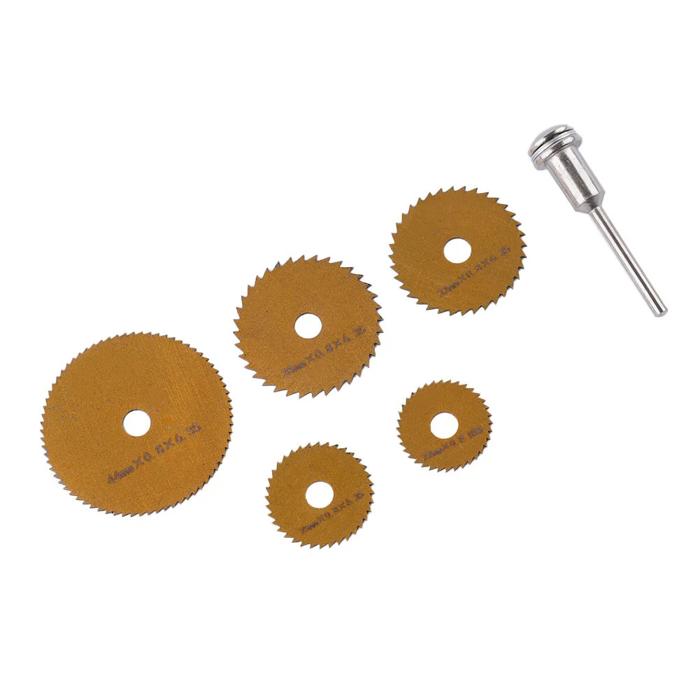 

Wood Cutting Discs Saw Blades Cutting Metal 22mm/25mm/32mm/35mm/44mm 51*3.175mm 6Pcs Set Gold High-speed Steel