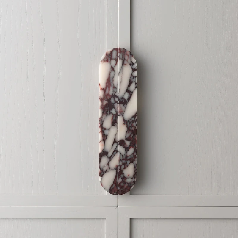 Роскошная ручка для двери ручной работы мраморная шкафа Wabi Sabi элегантная