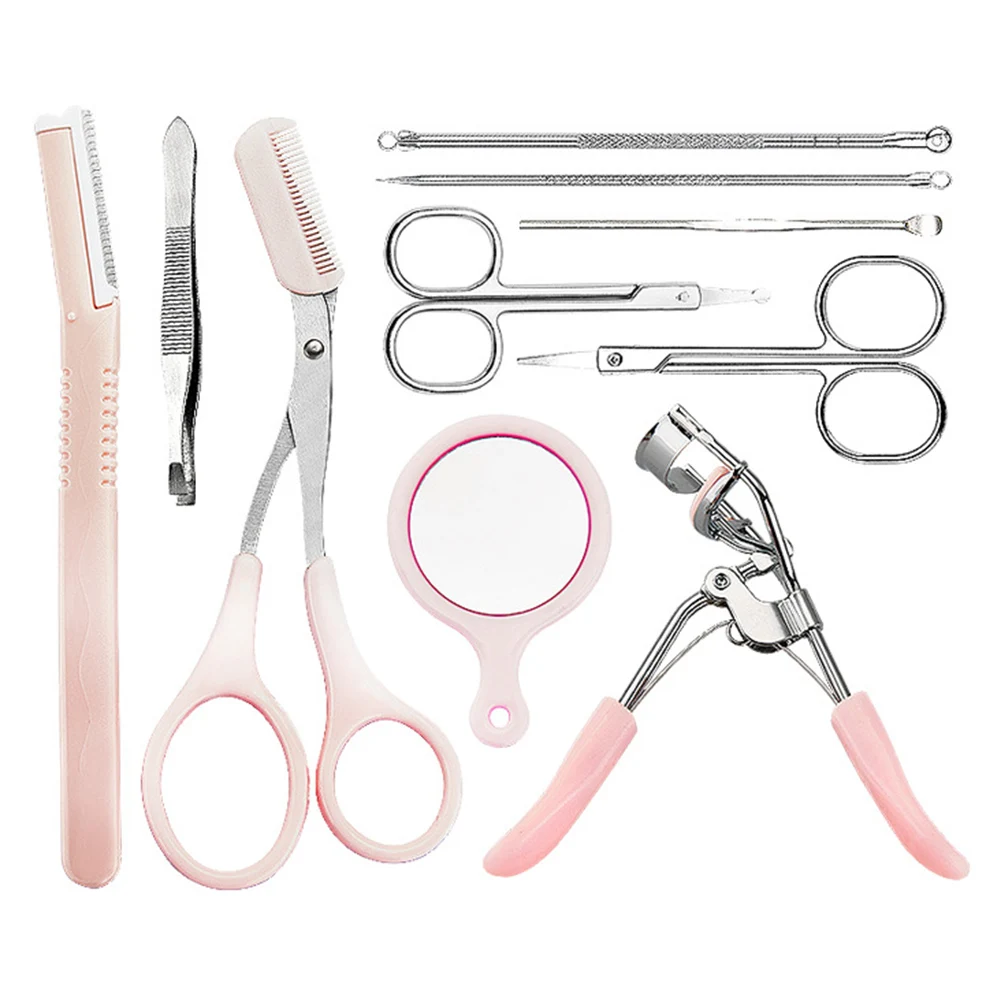 

10-in-1 Eyebrow Shaping Set Scissors Eyelash Curler Eyebrow Razor Eyebrow Comb Scissors Set