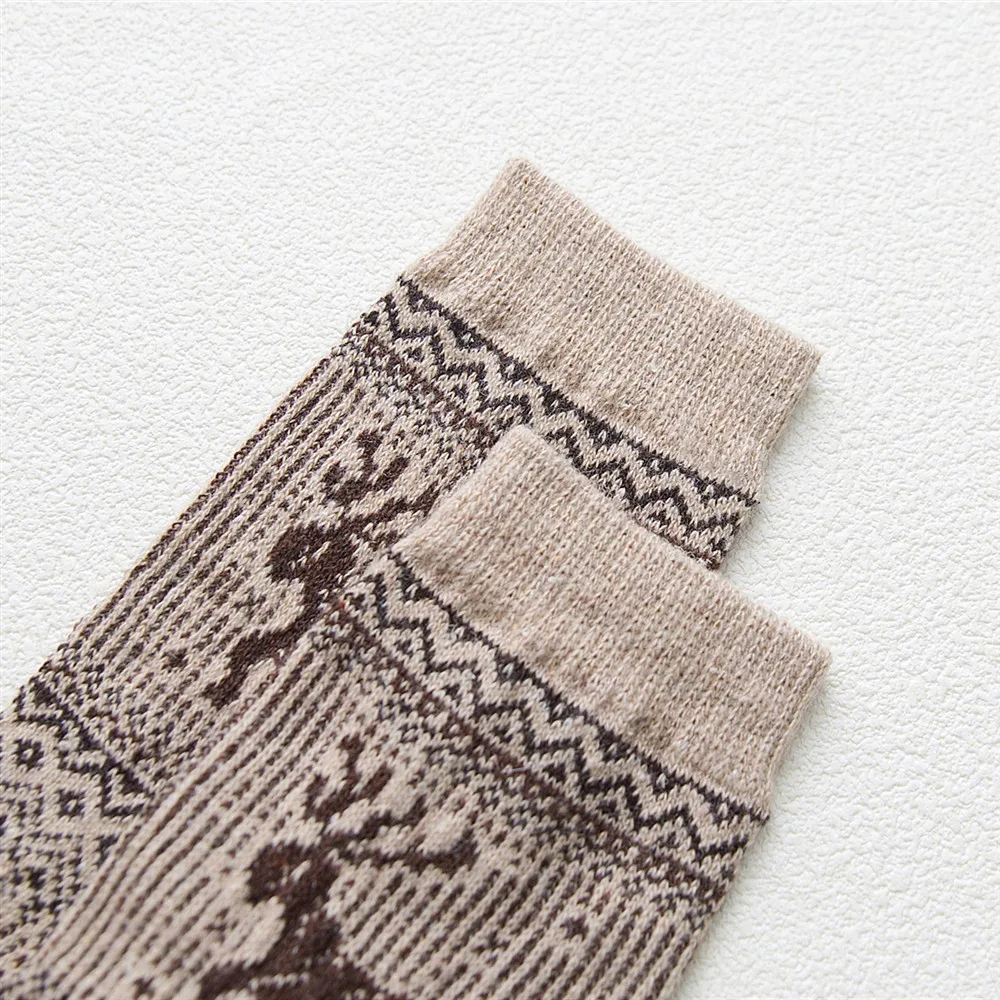 5 Pairs Winter Warm Thicken Thermal Soft Casual Women Wool Socks Cashmere Home Snow Christmas Elk Women Socks