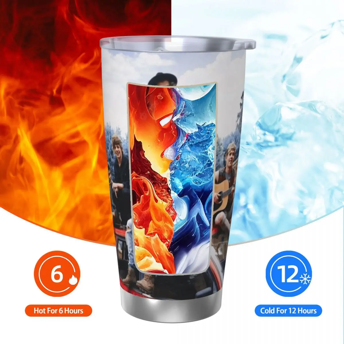 Однонаправленная автомобильная кружка из нержавеющей стали 20 унций соломенная